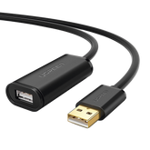 Cable de Extensión Activo USB 2.0 | 10 Metros | Macho-Hembra | Booster individual FE1.1S incorporado | Velocidad de hasta 480 Mbps | Ideal para impresoras, consolas , Webcam, etc.