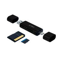 Lector De Memoria Dual Acteck / Usb A - Usb C / Micro Sd/Tf / Negro / Ac-934824