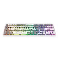 TECLADO ACTECK TECHNO PRO TI790, MULTIDISPOSITIVO INALAMBRICO DUAL, 108 TECLAS, MECANICO, ILUMINACION RGB, RECARGABLE, ESPAÑOL, COLOR BLANCO - AC-940078