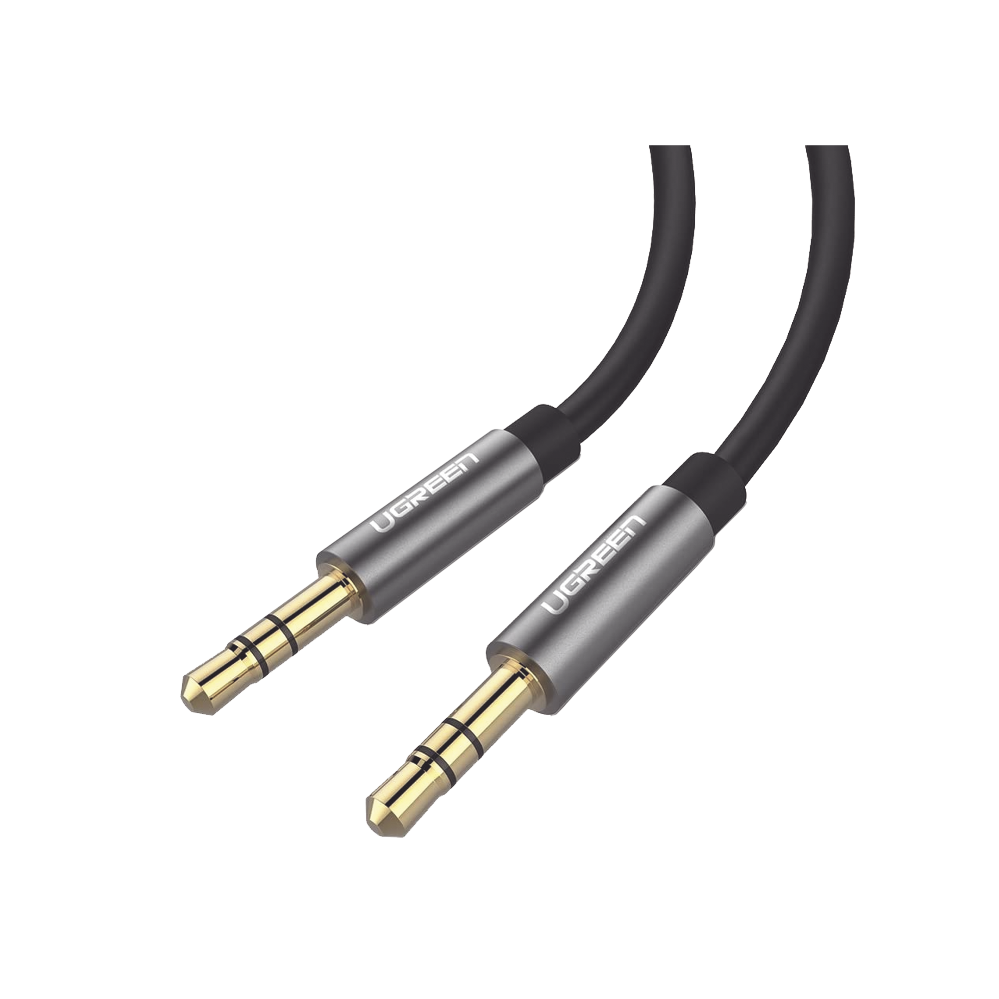 Cable Auxiliar 2 Metros | Conector 3.5mm a 3.5mm | Macho a Macho | Cubierta de TPE | Carcasa de Aluminio | Color Negro