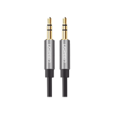 Cable Auxiliar 5 Metros | Conector 3.5mm a 3.5mm | Macho a Macho | Cubierta de TPE | Carcasa de Aluminio | Color Negro