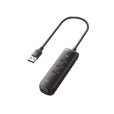 HUB USB-A 3.0 4 en 1 - 4 Puertos USB-A 3.0 (5Gbps) - Cable de 25 cm - Indicador Led - Ideal para Transferencia de Datos - Entrada USB-C para alimentar equipos de mayor consumo como discos duros - Color Negro.