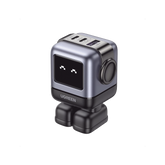 Cargador RobotGaN de 65W Serie UNO - 3 Puertos de Carga Rápida - 2 USB-C - 1 USB-A - PD 3.0 - QC 4.0 - Carga Inteligente - Tecnología GaN II - Zapato Magnético Extraíble - Carcasa Ignífuga - Pantalla LED