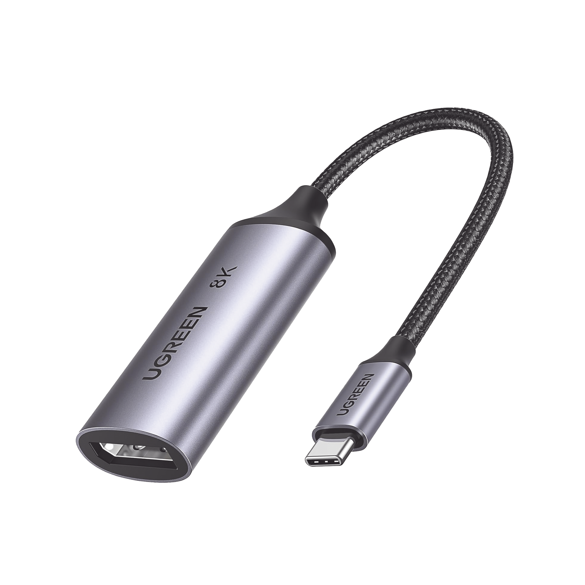 Cable Adaptador USB-C a DP 1.4 - 8K@60Hz - 4K@240Hz - Compatible con Thunderbolt 3 & 4 - HDR - eARC - DTS - Dolby - 3D - ALLM - VRR - Admite Multi-Stream (MST) - Longitud del Cable 10 cm (3.94 Pulgadas) - Caja de Aluminio