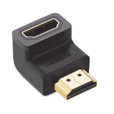 Adaptador HDMI de 90 Grados Macho a Hembra | Hacia Abajo | HDMI 2.0 4K@60Hz | Proporciona Flexibilidad Sin Doblar los Cables HDMI