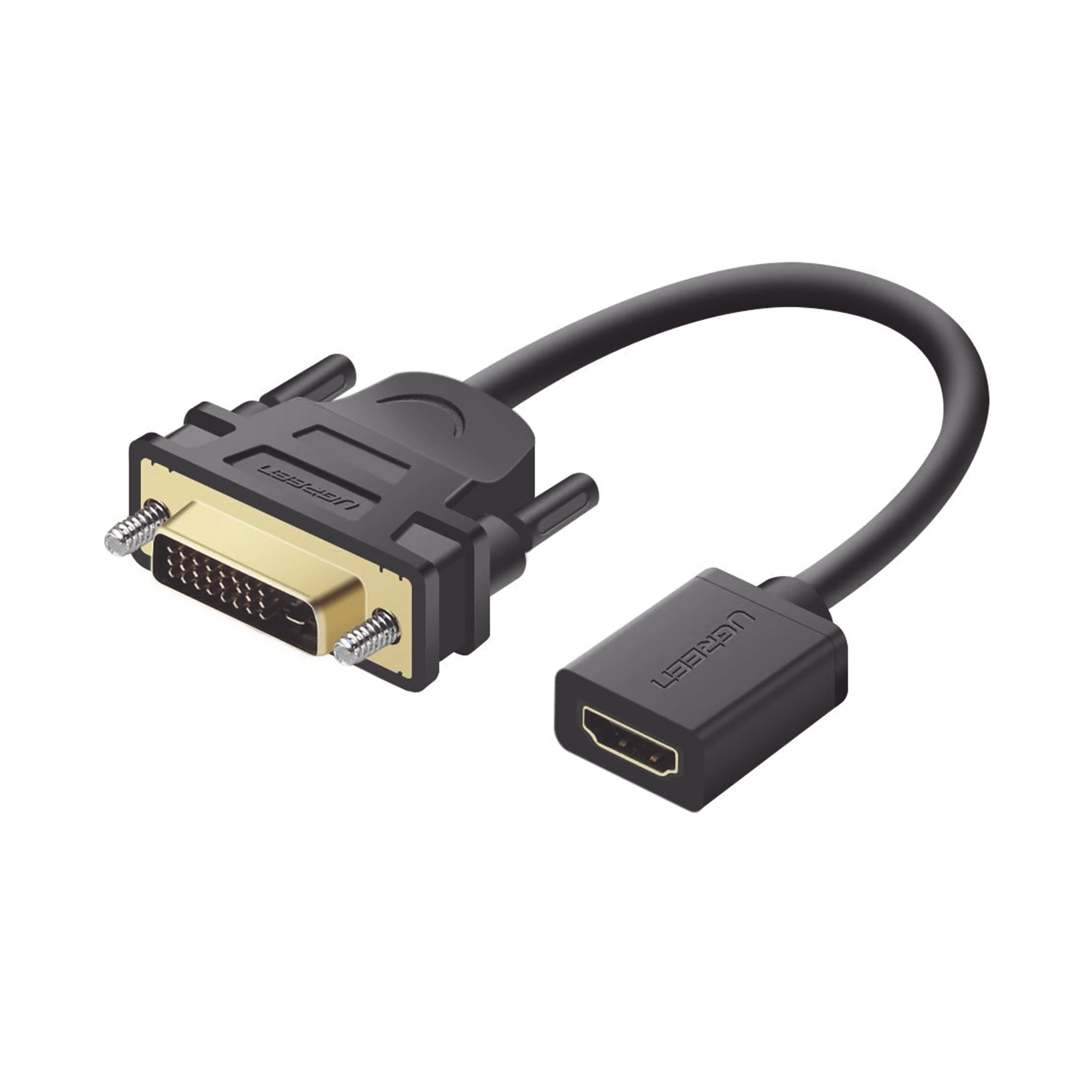Convertidor DVI Macho a HDMI Hembra - Bidireccional - DVI 24+1 - 1080P@60Hz - Cable de 22 cm (8.66 Pulgadas) - Negro