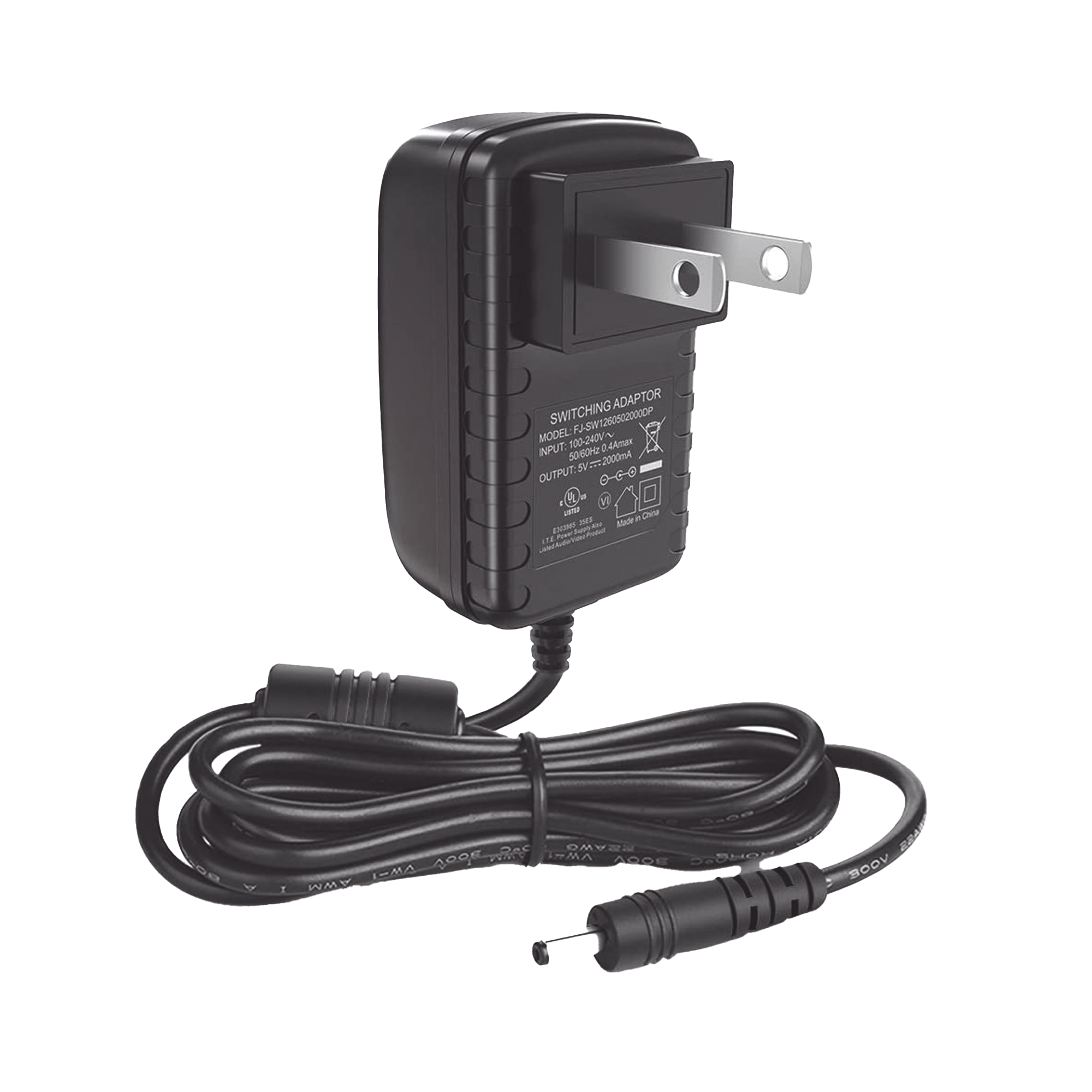 Adaptador de Corriente 5Vcc 2 A | Cable de 1.5 m | Centro Positivo | Anillo Magnético Anti-interferencias | Protección Contra Sobretensión - Sobrecalentamiento/ Diámetro Interior 1.35 mm | Diámetro Exterior 3.5mm