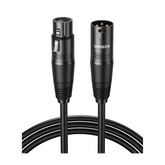 Cable para Micrófono XLR Tipo Canon Macho a Hembra - 15 Metros - Plug & Play - Anti interferencias - Triple Blindaje - Alta Calidad - Color Negro.