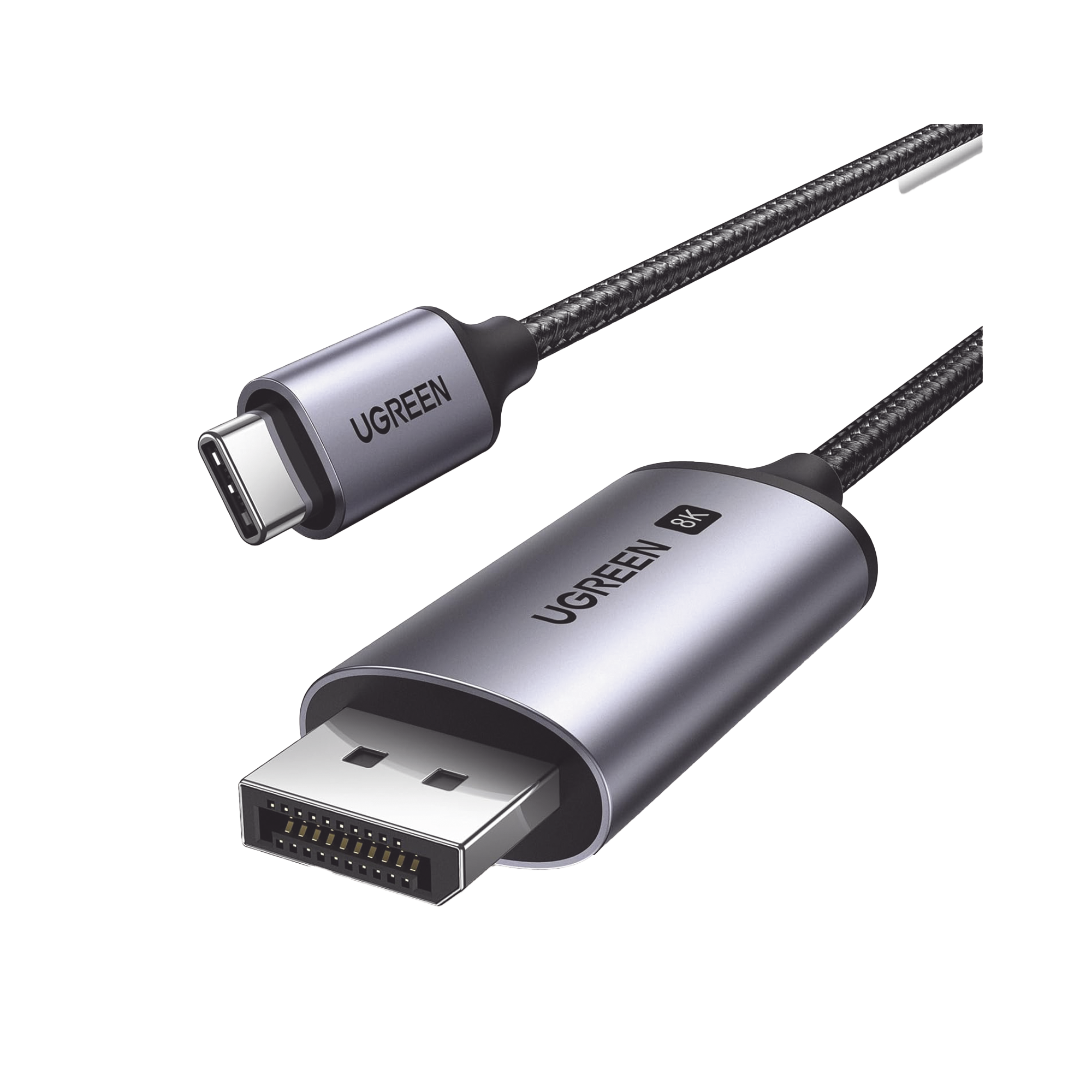 Cable USB-C a DP 1.4 - 3 Metros (9.84 Pies) - Compatible con Thunderbolt 3 & 4 - 8K@60Hz - 4K@240Hz - HDR10+ - eARC - DTS - 3D - ALLM - VRR - - FreeSync G-Sync - Caja de Aluminio - Nylon Trenzado - Conector Niquelado - Blindaje Multicapa