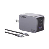 Cargador de 65W serie Nexode Pro - 3 Puertos de Carga Rápida - 2 USB-C - 1 USB-A - Tecnología GaNInfinity - PD3.1 de 65W | QC4.0 - Tecnología de Protección Térmica - Optimiza la Carga - Caja de Aluminio - Incluye Cable U