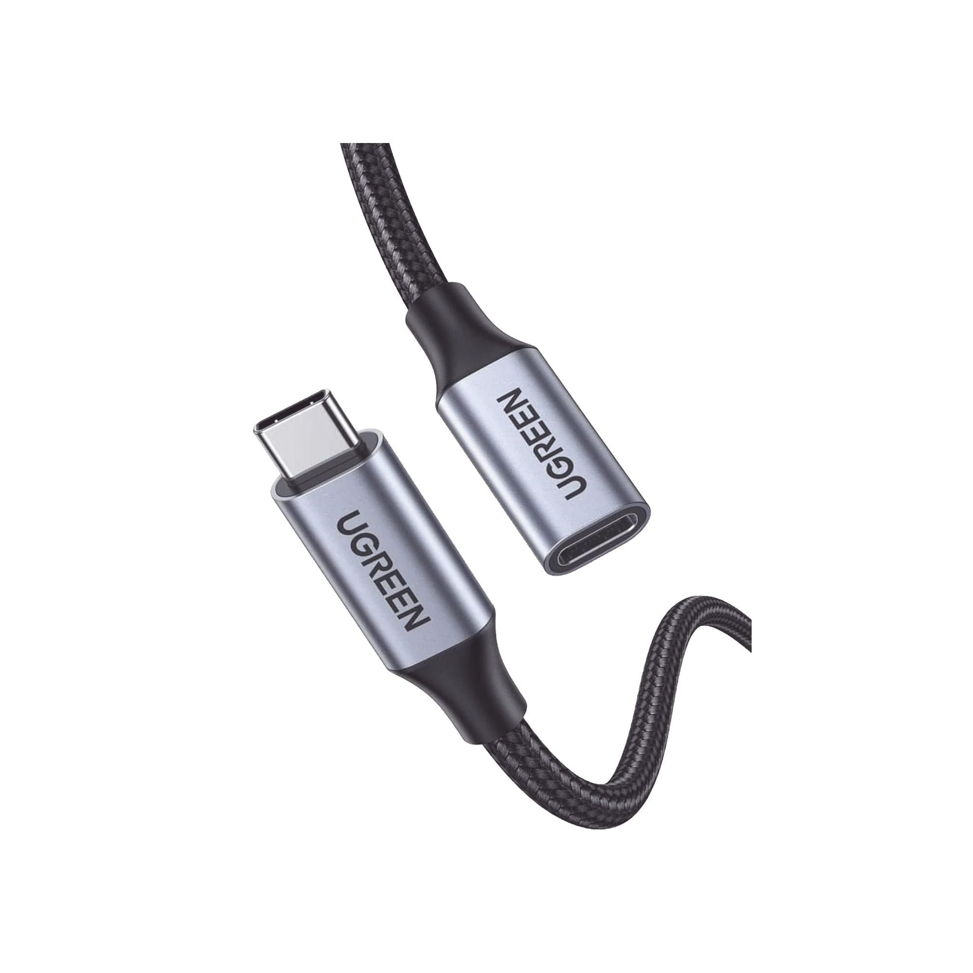 Cable USB-C Macho a USB-C Hembra - 1metro - USB-C 3.1 Gen 2 - Compatible con Thunderbolt 3 - Carcasa de Aluminio - Nylon Trenzado - Transferencia de Datos 10 Gbps - Soporta hasta 100W para Carga Rápida.