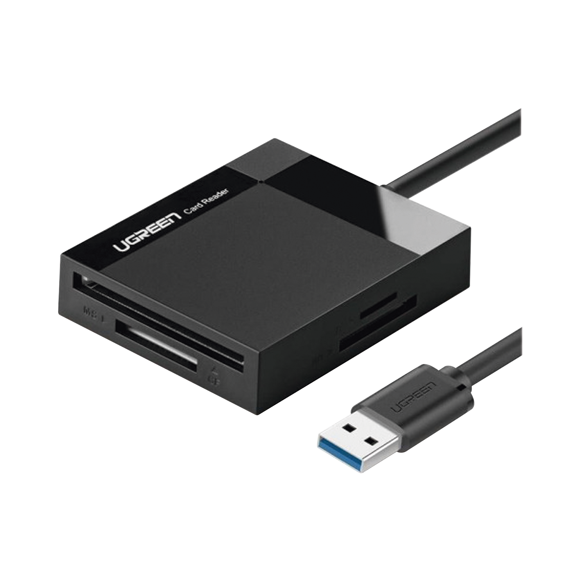 Lector de Tarjetas USB-A 3.0 a CompactFlash (CF)/ MemoryStick (MS)/ TransFlash (TF)/ SecureDigital (SD) - 4 en 1 - 5Gbps - Hasta 2TB - Soporta Windows/Mac OS/Linux/Android - Lectura de tarjetas simultánea - Cable de 15cm.
