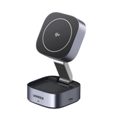 Cargador Inalámbrico 2 en 1 25W | Tecnología Magnética Qi 2 | 15W para Teléfono + 5W para Auriculares | Puerto USB-C 5W | Protecciones Múltiples | Cable USB-C Incluido