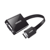 Adaptador HDMI a VGA | Resolución 1080P | Audio 3.5mm | Con Puerto Micro USB para Alimentación | Plug & Play | No Requiere Controlador | ABS | Flexible y Duradero