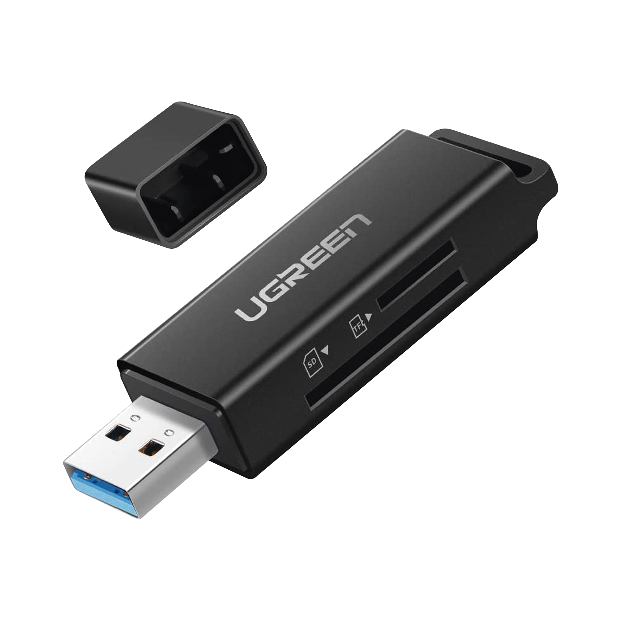 Lector de tarjetas SD portátil USB 3.0 de doble ranura | adaptador de tarjeta de memoria flash concentrador para TF SD Micro SD SDXC SDHC MMC RS-MMC Micro SDXC Micro SDHC UHS-I