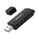 Lector de tarjetas SD portátil USB 3.0 de doble ranura | adaptador de tarjeta de memoria flash concentrador para TF SD Micro SD SDXC SDHC MMC RS-MMC Micro SDXC Micro SDHC UHS-I
