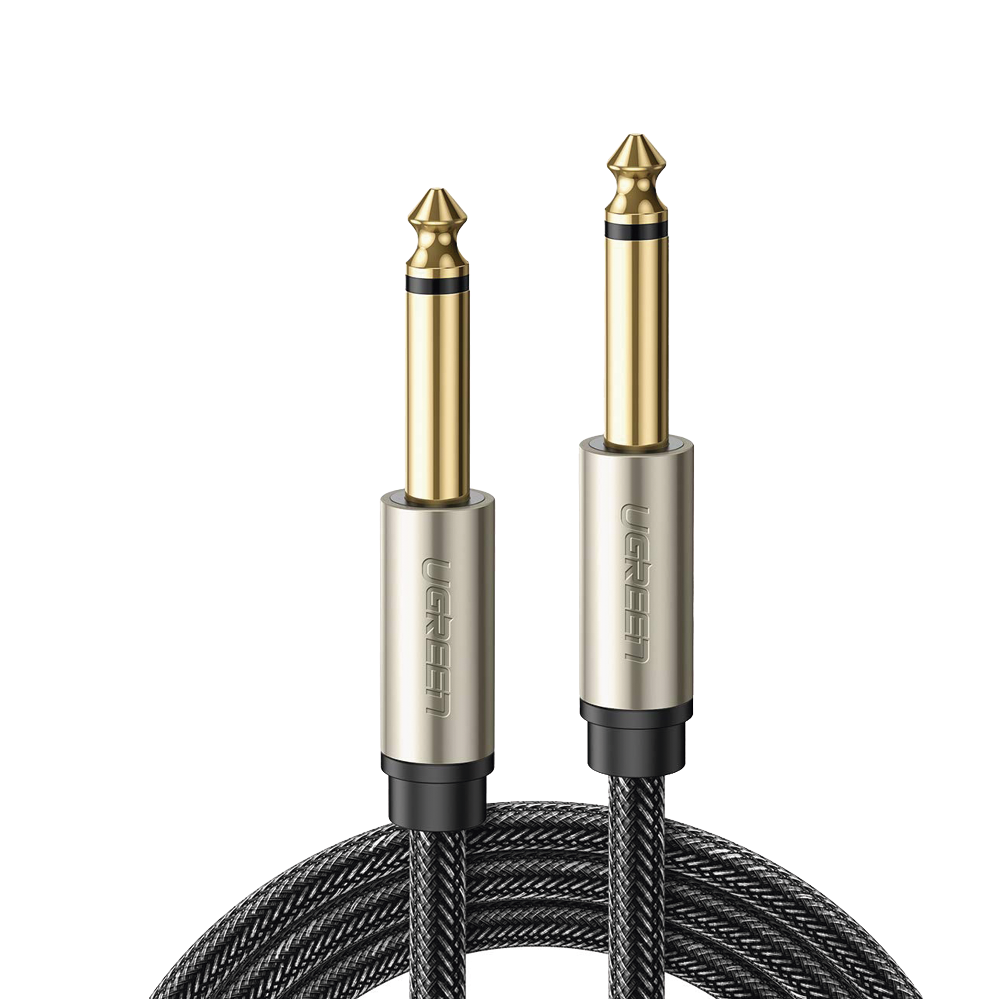 Cable de Audio Mono 6.35mm (1/4') Macho a 6.35mm (1/4') Macho | 10 Metros | Núcleo de Cobre | Blindaje Interno | Nylon Trenzado | Color Negro
