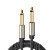 Cable de Audio Mono 6.35mm (1/4') Macho a 6.35mm (1/4') Macho | 10 Metros | Núcleo de Cobre | Blindaje Interno | Nylon Trenzado | Color Negro