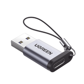 Adaptador USB 3.0 Macho a USB-C 3.1 Tipo C Hembra -Carga y Sincronización de Datos - Admite Corriente de 3A - Transferencia de hasta 5 Gbps - Amplia Compatibilidad - Chip VL160 - Caja de Aluminio - Color Gris