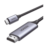 Cable USB-C 3.1 a HDMI 4K - 1.5 Metros (4.92 Pies) - Compatible con Thunderbolt 3 & 4 - Adaptador Tipo-C a HDMI - 4k@60Hz - Soporta Modo Espejo y Modo Extendido - Carcasa de Aluminio - Nylon Trenzado - Conector Niquelado - Blindaje Multicapa