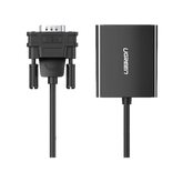 VGA Macho | Salida: HDMI Hembra | Resolución de 1080P@60Hz | Puerto Estéreo de 3.5 mm | Plug and Play, Sin Controlador | Longitud del Cable 15 cm (5.91 Pulgadas). | Incluye Cable de Alimentación USB | Incluye Cable de Audio de 3.5mm.