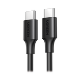 Cable USB-C a USB-C - 1 Metro - Carga Rápida de hasta 60W - Transferencia de datos de 480 Mbps - PD3.0 - QC 4.0/3.0/2.0 - FPC - AFC - Duradero y Flexible- Caja ABS - Cubierta de TPE - Color Negro.