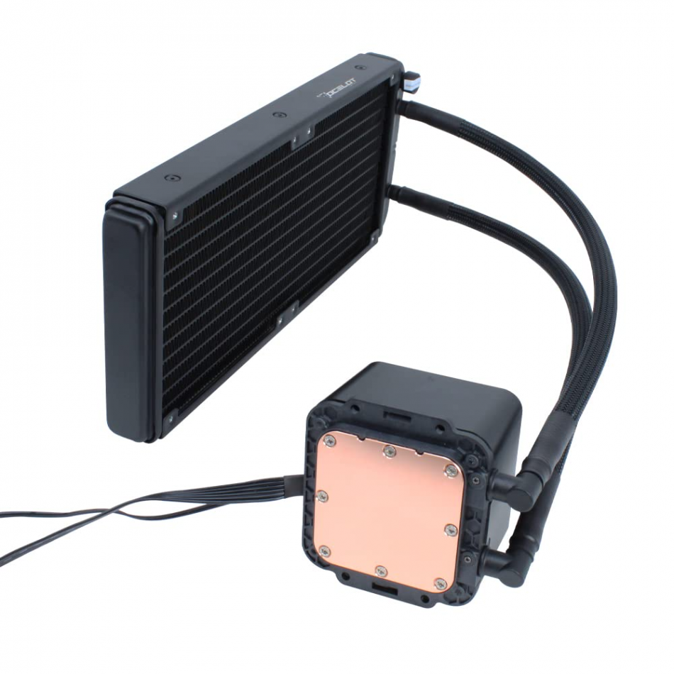 Enfriamiento Líquido Ocelot Gaming OEL240-2N | Radiador 240mm ARGB | 70 CFM Alto Flujo Intel y AMD | Excelente Rendimiento Negro