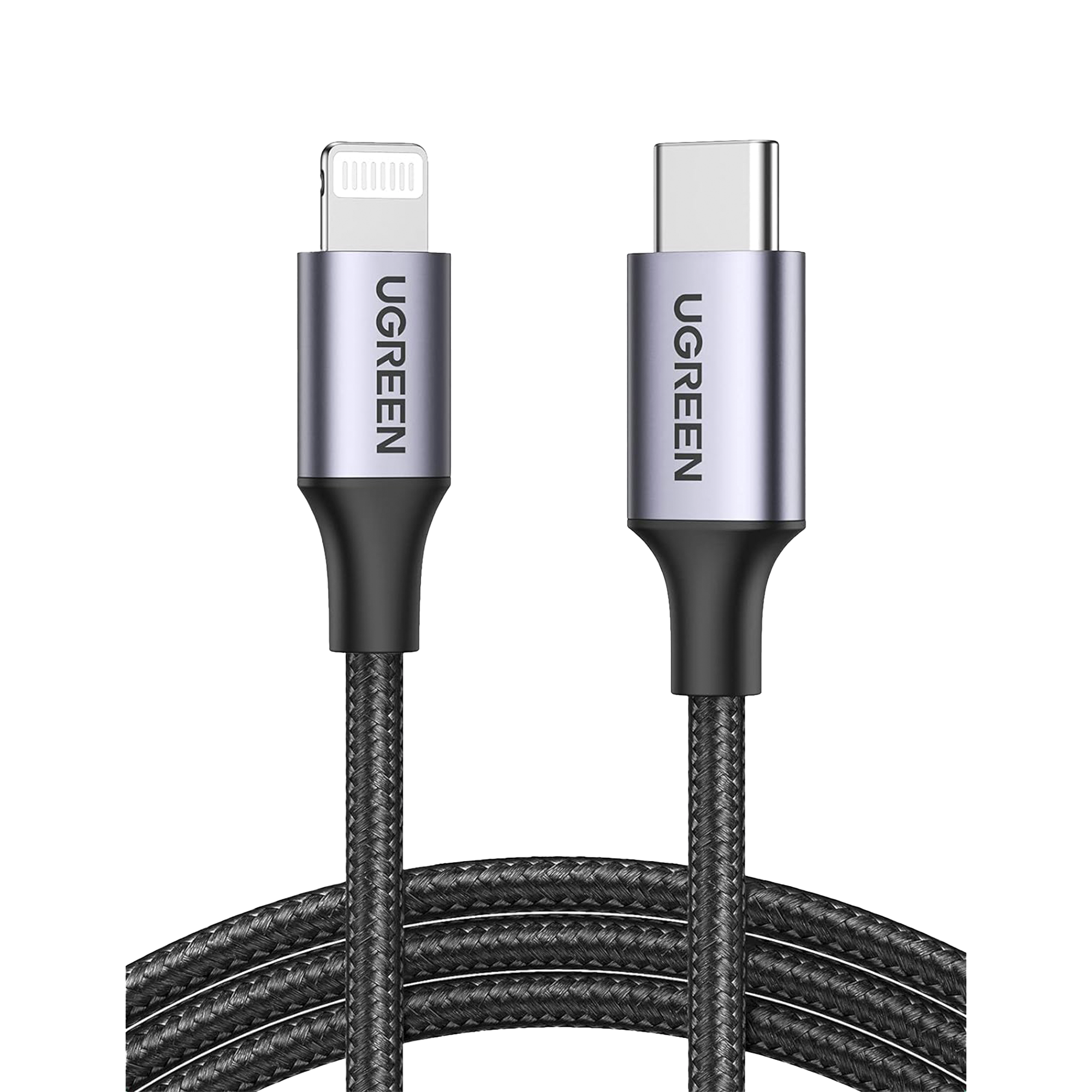Cable USB-C a Lightning - 2 Metros (6.56 Pies) - Certificado MFi - Carga Rápida 60W - 480 Mbps - Conector C94 - Adecuado para iPhone, iPad y iPod - Protección Integrada - Caja de Aluminio - Nylon Trenzado - Color Negro