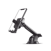 Soporte de Celular para Automóvil con Ventosa | Diseño de Sujecion en Triangulo | Ajustable 270° | Rotable | Estirable | Amplia Compatibilidad con dispositivos de 4'' a 7'' | Color Negro