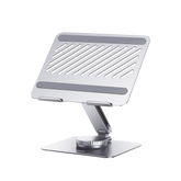 Soporte Giratorio de Aluminio para Laptop - Giratorio 360° - Función de Bloqueo - Soporta Laptops de 10 a 17.3''- Capacidad de Carga 5Kg - Excelente Estabilidad - Diseño Ergonómico - Altura y Angulo Ajustable - Plegable y Port&