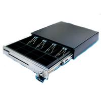 Cajon De Dinero Ec Line Ec-Cd-100-P, Negro, Compartimientos 5 Billetes - 8 Monedas, Rodamiento, Panel De Acero Inoxidable