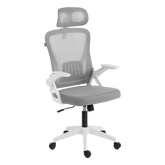 Silla Oficina Acteck Flux Ec313Hr 100 Kg Marco Blanco - Malla Gris