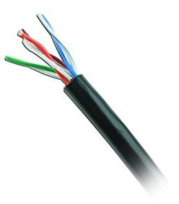 Cable UTP CAT5e para exterior sin GEL - 4 pares, 24 AWG, bobina de 305 mts, 100 cobre, color negro