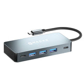 Adaptador Hub USB-C Naceb 7 en 1 Dual HDMI 4K, USB-C, PD 100W y 3x USB 3.0