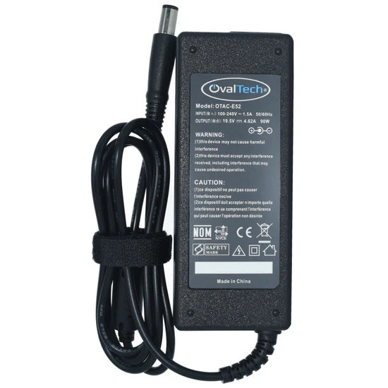 Cargador para Laptop Ovaltech OTAC-E52 90W 19.5V con Pin Central (7.4x5.0) para Dell y HP Carga Rápida y Segura Nuevo