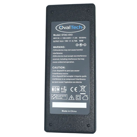 Cargador para Laptop Ovaltech OTAC-E53 90W 19V con Punta (7.4x5.0) Alta Eficiencia de Energía Excelente Calidad