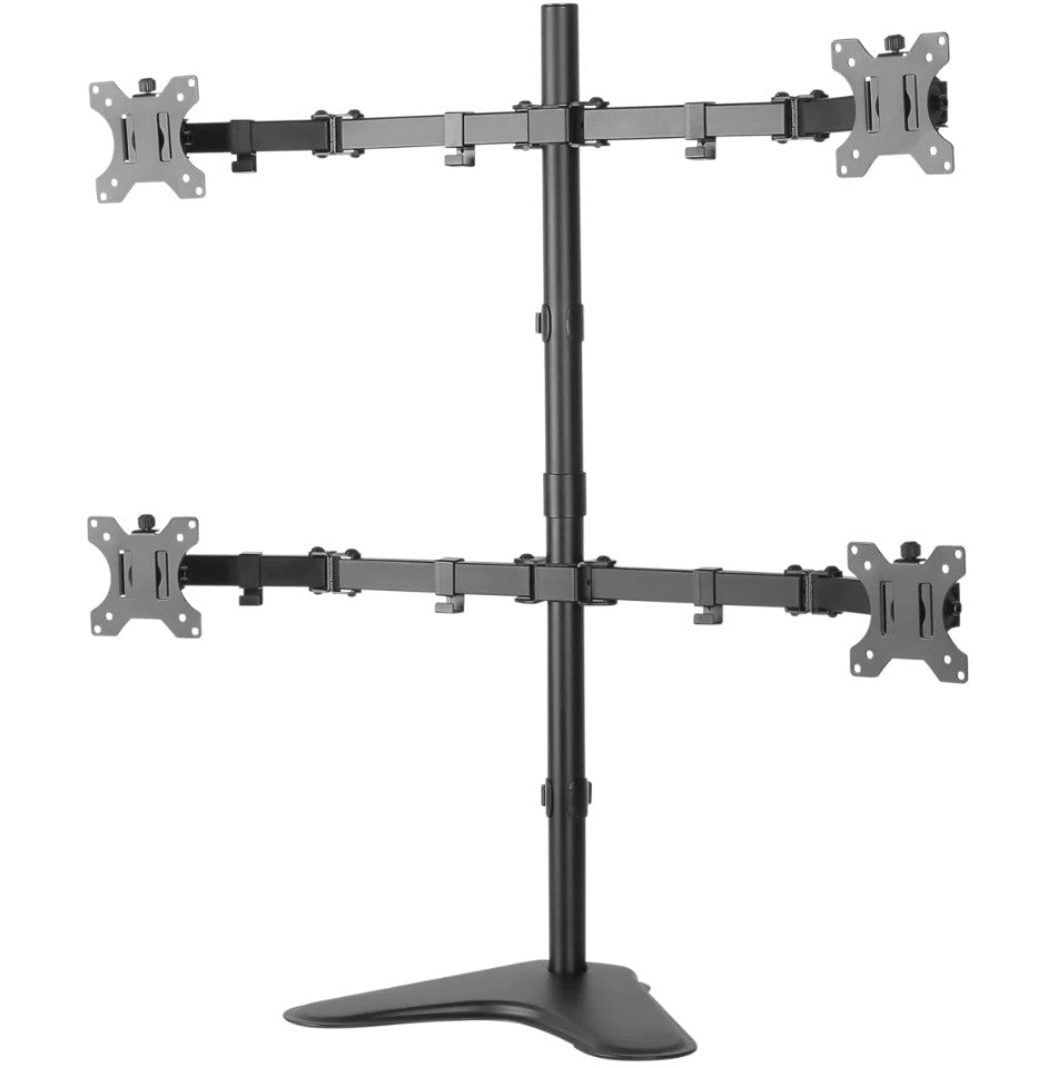 Soporte de Escritorio Ovaltech OVME-Q1332 para 4 Monitores de 13 a 32 Pulgadas Base Cuádruple Ergonómica Máxima Productividad