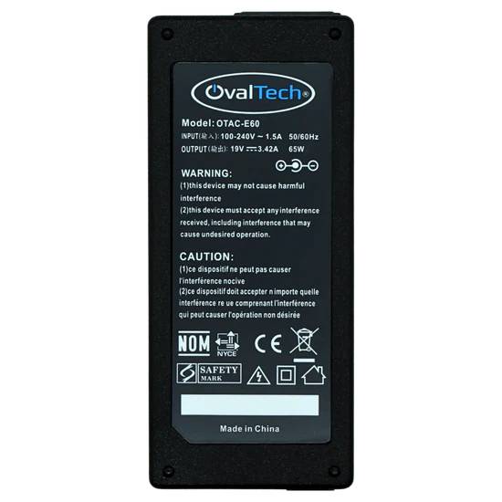 Cargador para Laptop Ovaltech OTAC-E60 65W 19V con Puerto USB Extra 2.1A y Cable Incluido Máxima Versatilidad Nuevo