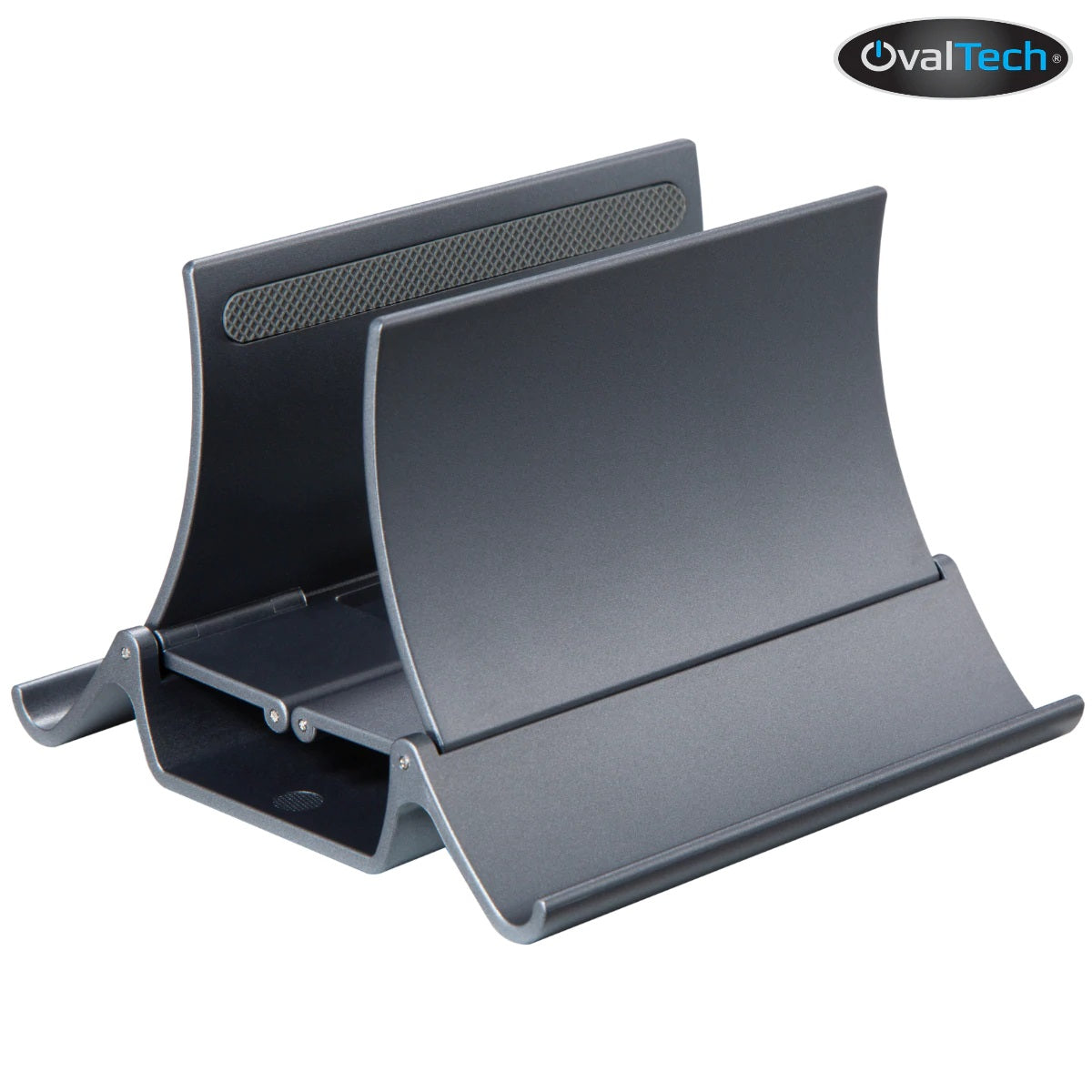 Soporte Vertical Ovaltech OVDESK-LAP para Laptop y Celular Diseño de Escritorio en Aluminio Ahorra Espacio Elegante
