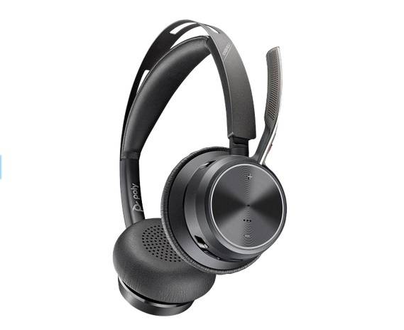 HP Poly Voyager Focus 2 Bluetooth - Cable USB-C/A para Oficina y Home Office - Audio Premium con Aislamiento Acústico - Confort Inigualable