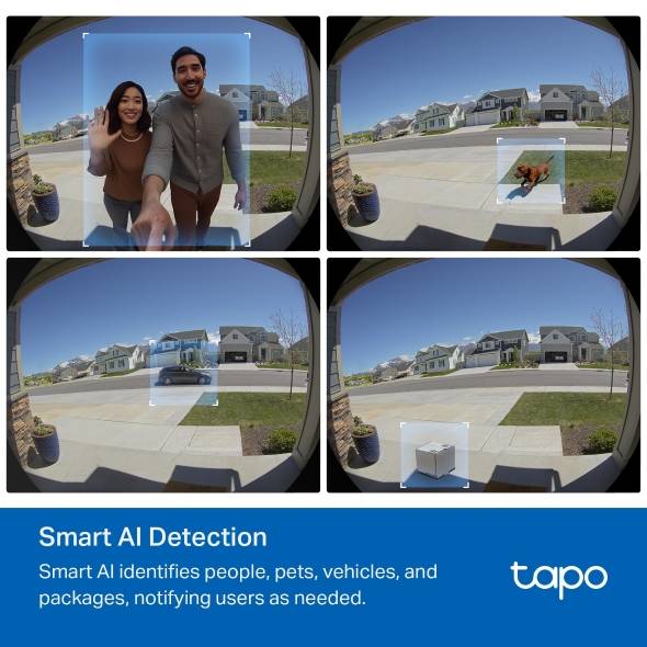 Cámara con Timbre y Video TP-LINK Tapo D235 - Resolución de Alta Definición con Batería - Control Total de Accesos - Protección Inteligente