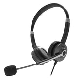 Audífono Acteck Pro HP640 Elite Series con Micrófono Flexible On Ear Centric AC-935319, USB, Color Negro.