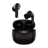 Audífonos Inalámbricos Backdrop. Bluetooth 5.0, Micrófono, Touch, Caja de carga con pantalla. Modelo TWS-3N. Color negro