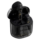 Audífonos Inalámbricos Backdrop. Bluetooth 5.3, Micrófono, Transparentes, Touch, Modelo TWS-4. Color negro