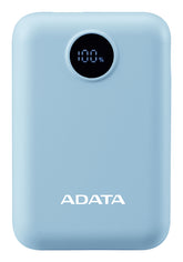 PowerBank ADATA C100 10,000 mAh Azul - Carga Simultánea de 2 Dispositivos e Indicador LED - Respaldo Eléctrico Eficiente - Nuevo
