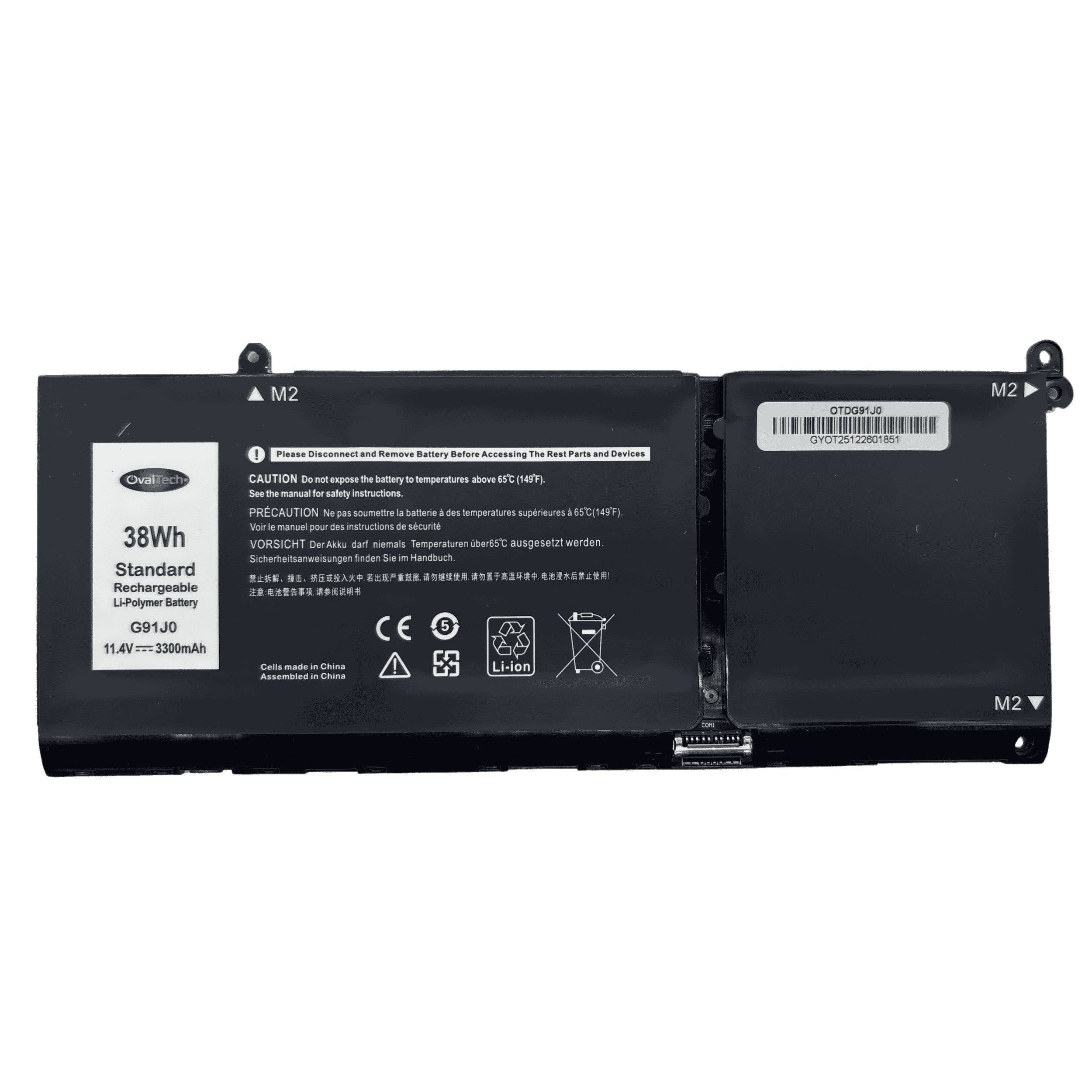 Batería Interna Ovaltech OTDG91J0 G91J0 41WH 11.25V para Dell Latitude 3420 y Inspiron 3511 Energía Estable y Segura Nueva