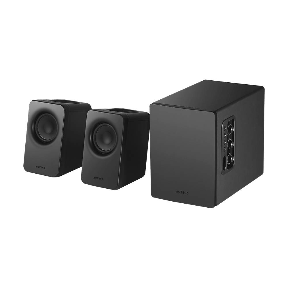 Bocinas de Estudio Acteck Dynamic Exact Mini BS495 - Audio Estéreo 2.1 con Subwoofer 60W RMS - Sonido Potente y Alta Fidelidad