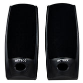 Bocinas Estéreo Acteck AX-2500 - Conexión Auxiliar 3.5mm y Cable 1.2M - Sonido Claro para Escritorio - Nuevo