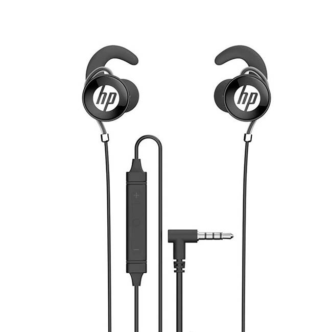 Audifonos NEGRO HP DHE-7004 Stereo Deep Bass con microfono play/pausa - avanzar Entrada Auxiliar 3.5mm / Funcion manos libres para hablar por celular