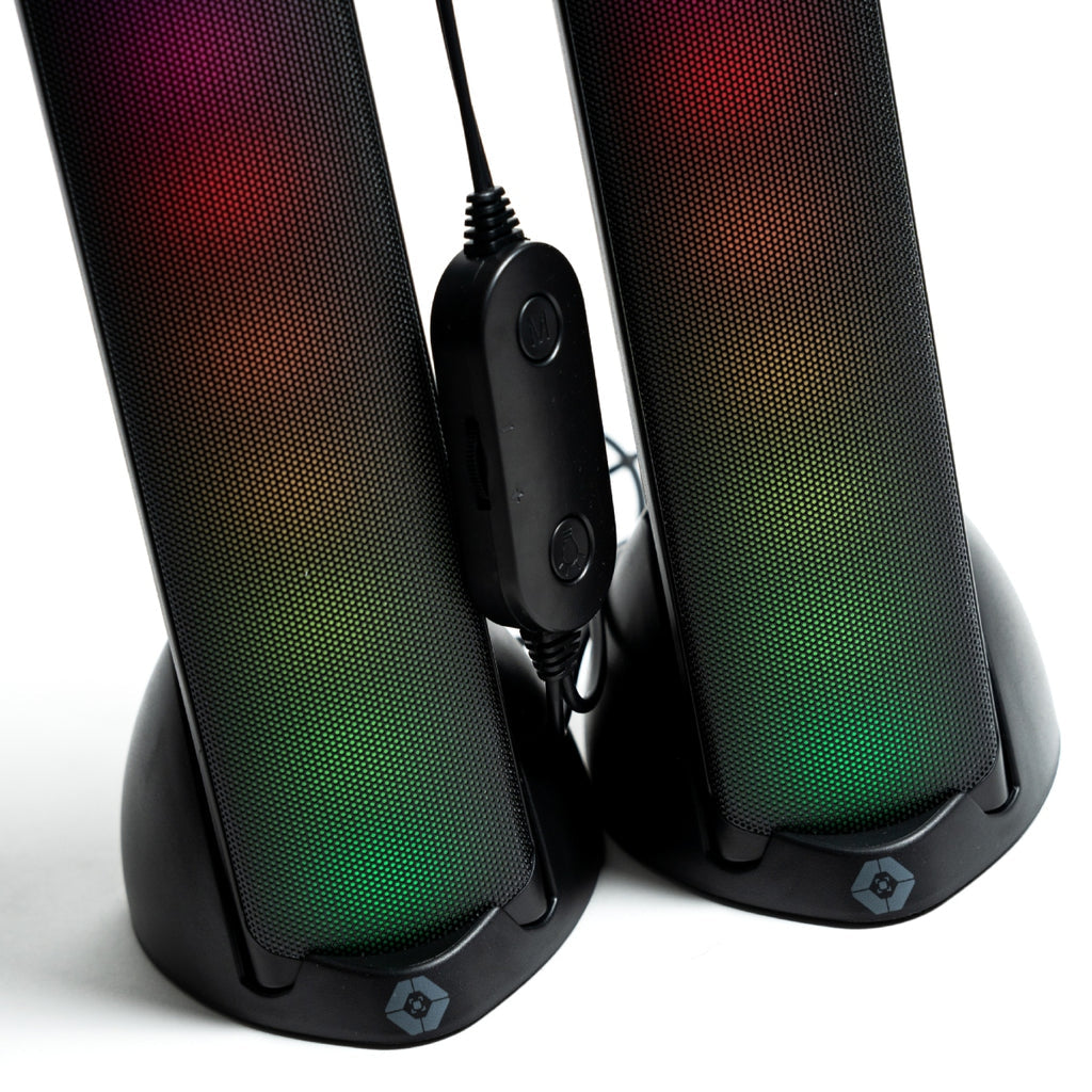 Bocinas Inalámbricas Gamer VORTRED Aura - Sonido HQ con Conexión Bluetooth y Luz RGB - Ambientación Perfecta de Escritorio - Audio Potente